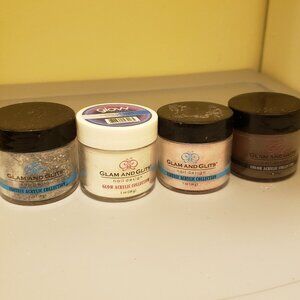 Lot of 4 Glam and Glits Acrylic Nail Powder